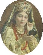 Vladimir Makovsky, Young Lady Looking into a Mirror